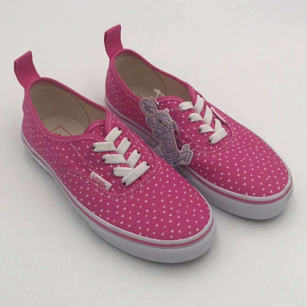 Vans Pink Heart Slip-On Sneakers (girls' size 1.5)